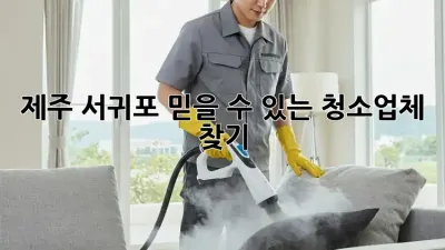 제주 서귀포 믿을 수 있는 청소업체 찾기